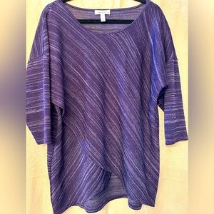 Dressbarn 3/4 sleeve purple sweater tunic sz XL